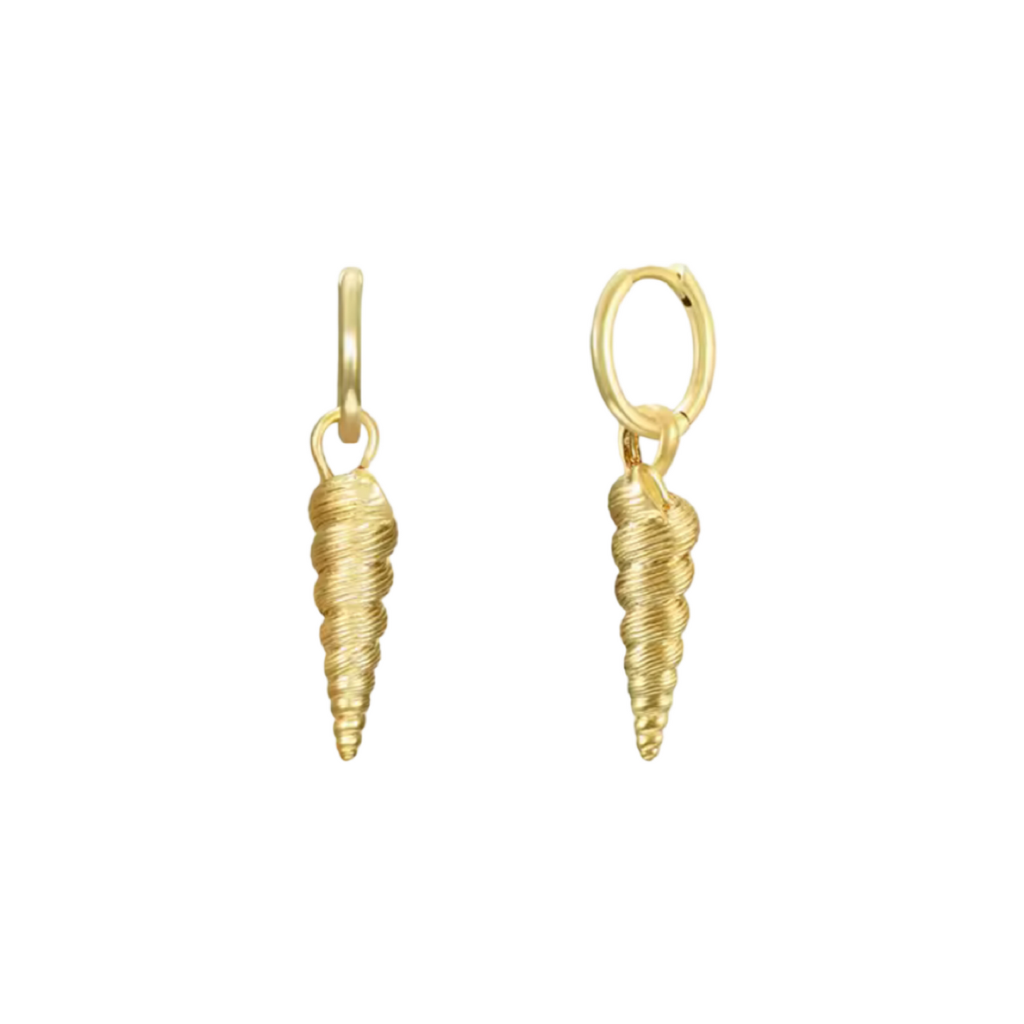 Twirl Shell Huggie Hoop Earrings