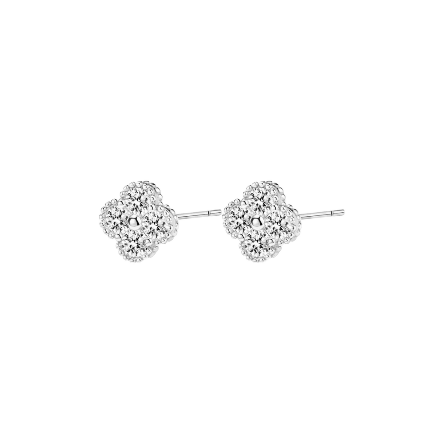 Moissanite Four Leaf Clover Studs
