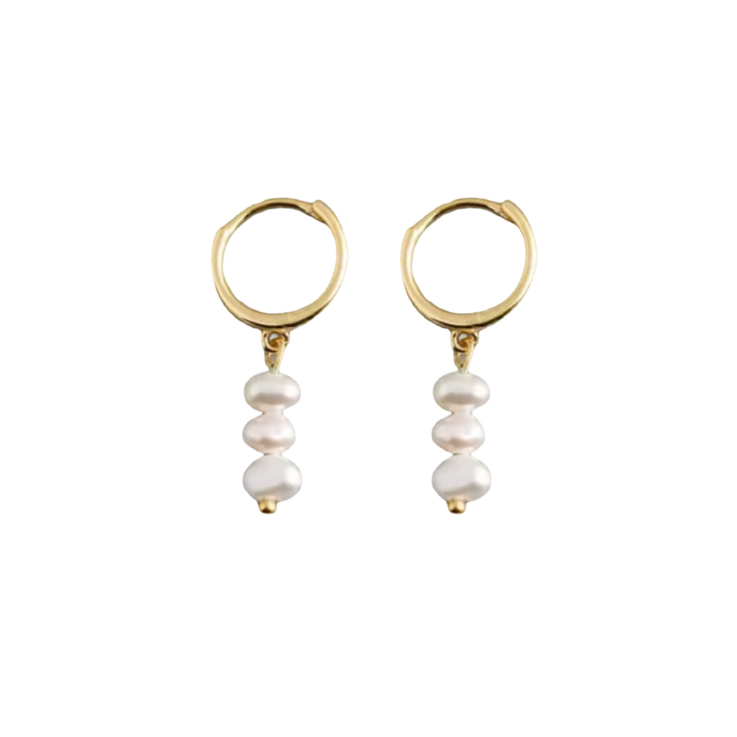 Freshwater Pearl Drop Hoop Earrings