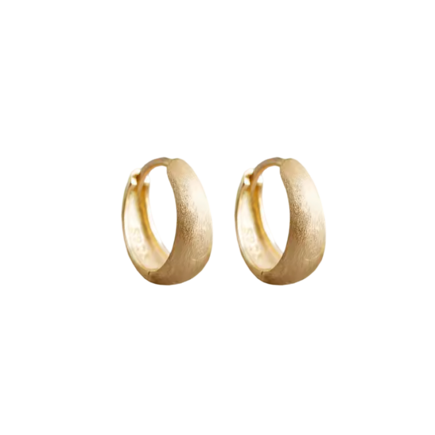 Wide Huggie Hoop Brushed Earrings