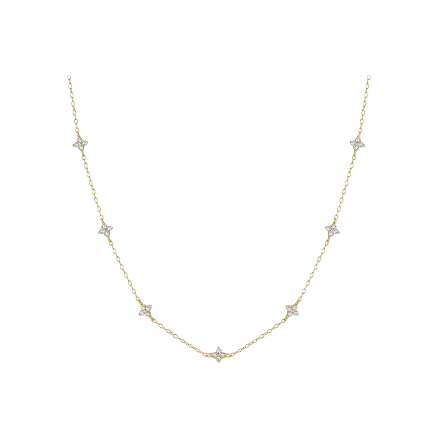 Flower Zircon Necklace