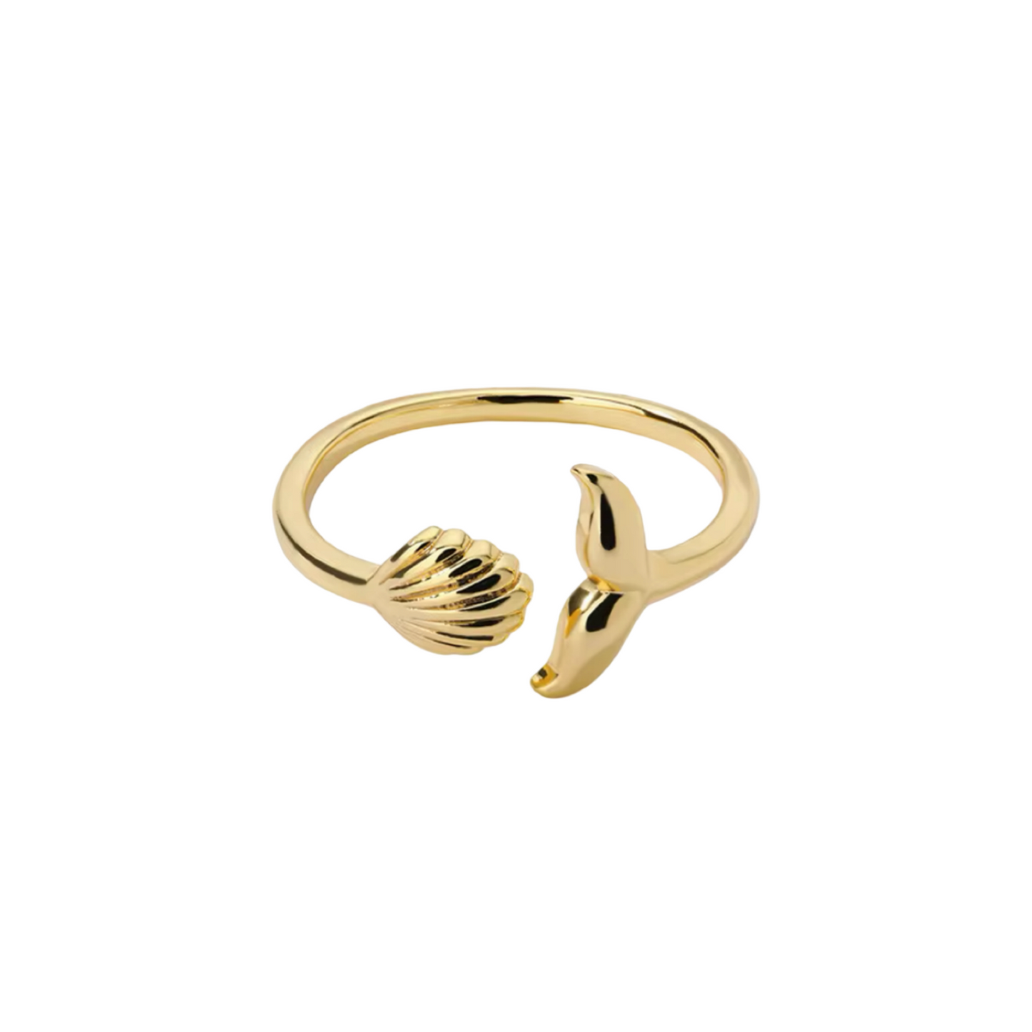 Whale Tail Shell Adjustable Ring