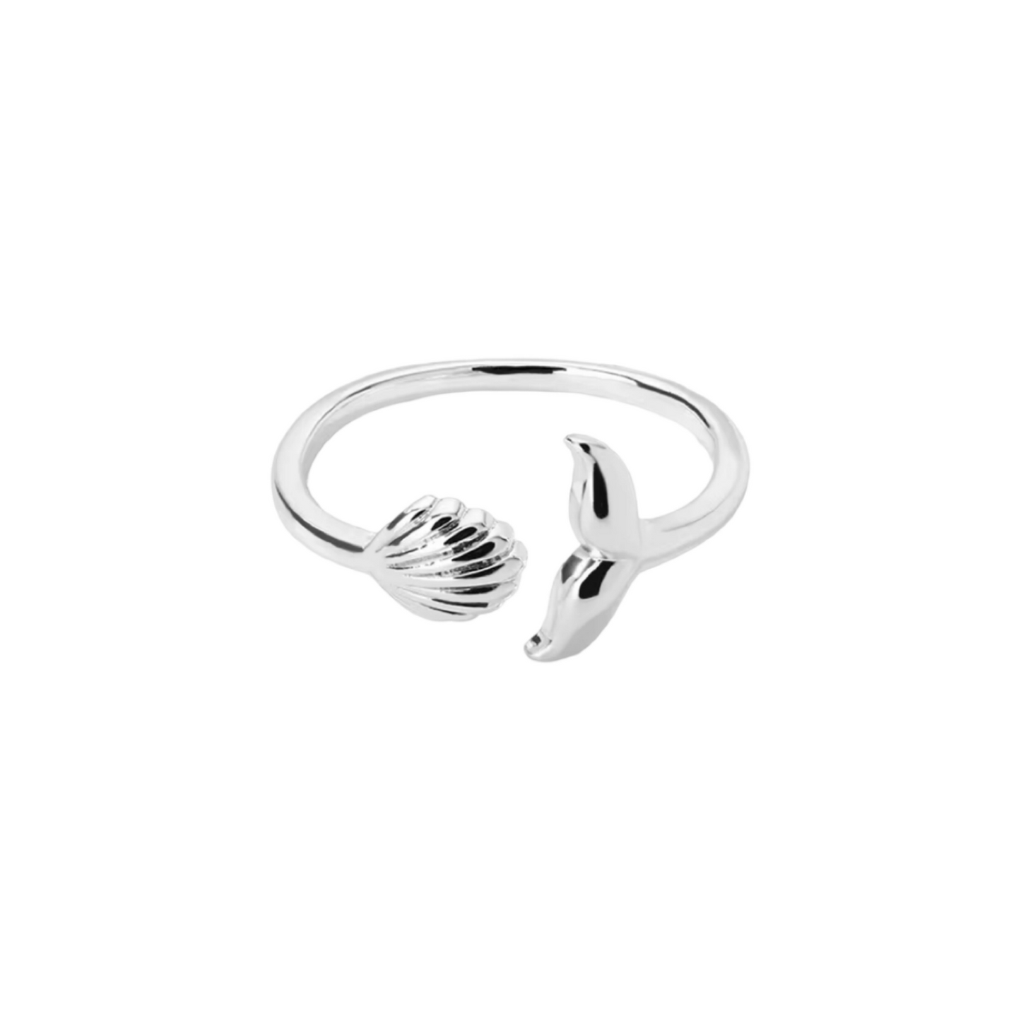 Whale Tail Shell Adjustable Ring