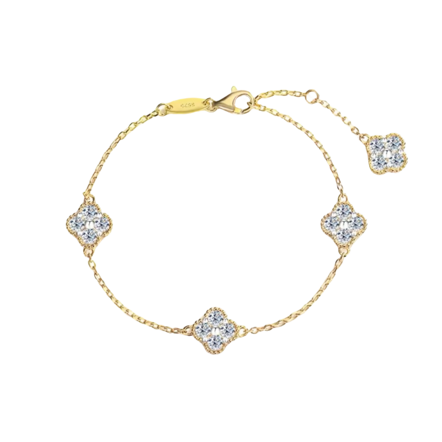 Flower Clover Moissanite Bracelet
