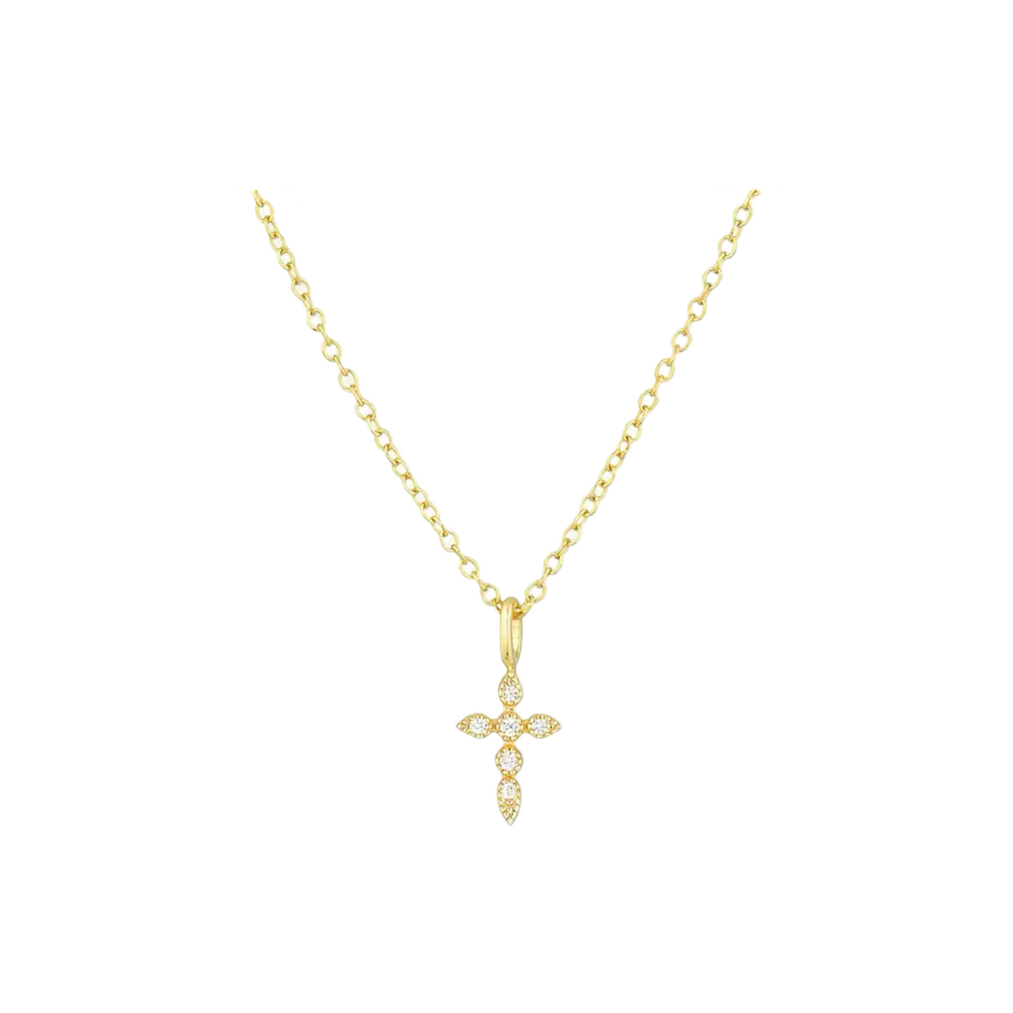 Zircon Cross Chain Necklace
