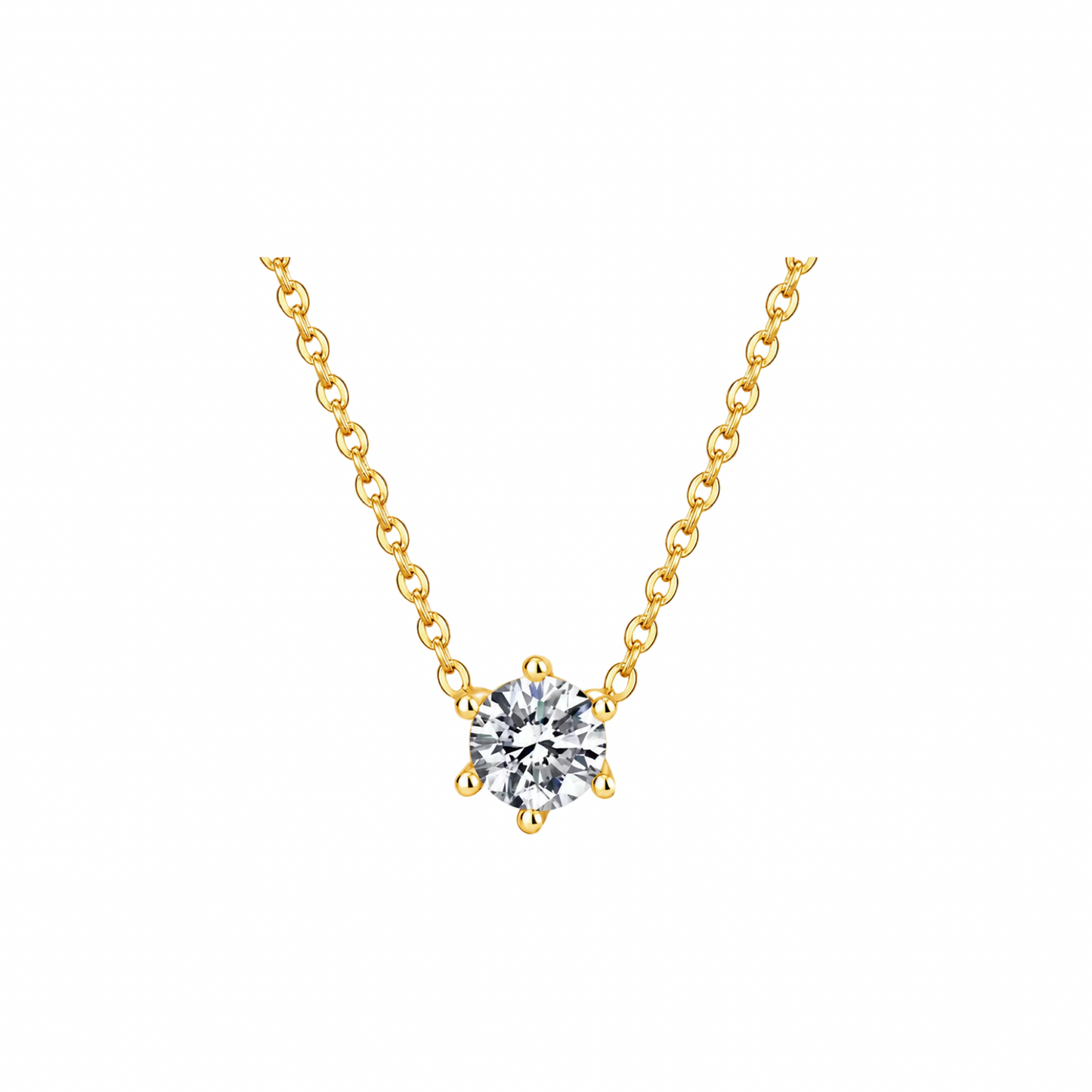 Round Cubic Zirconia Pendant Necklace