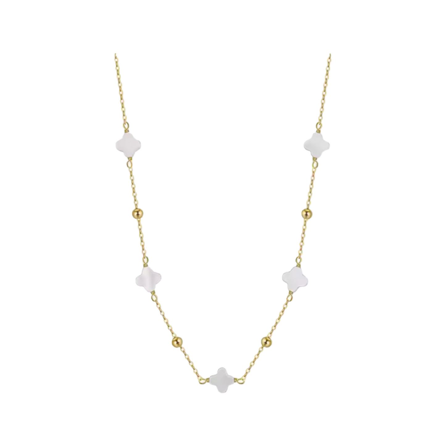 Clover Beaded Chain Necklace