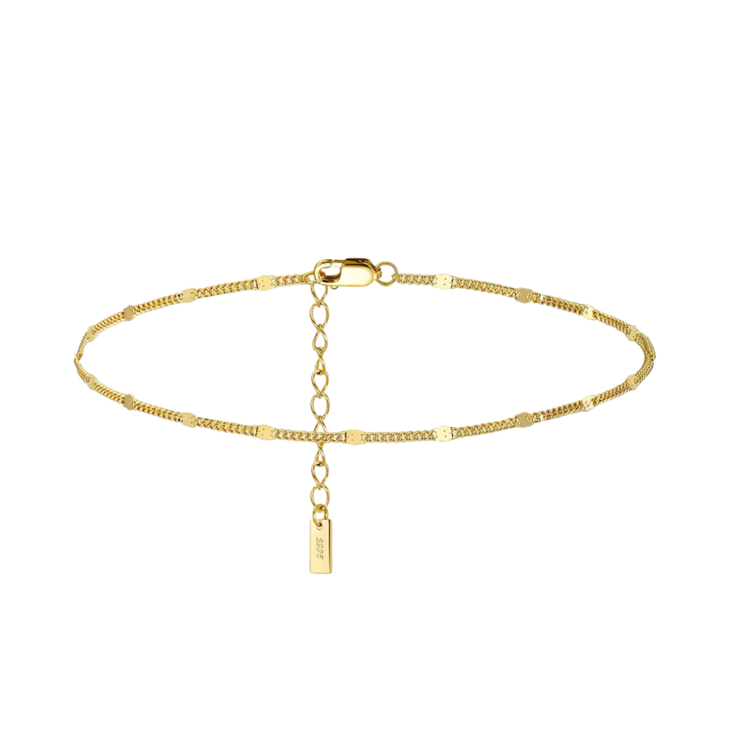 Square Chain Anklet Gold