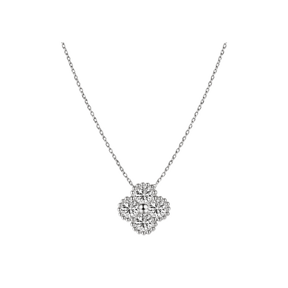Moissanite Clover Four Leaf Pendant Necklace