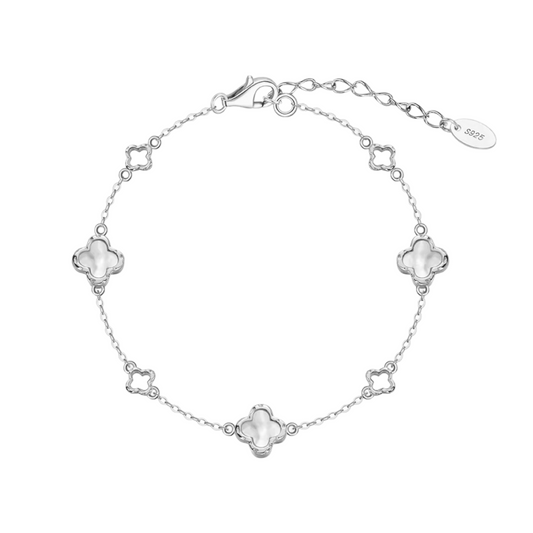 Flower Clover Bracelet Sterling Silver 925
