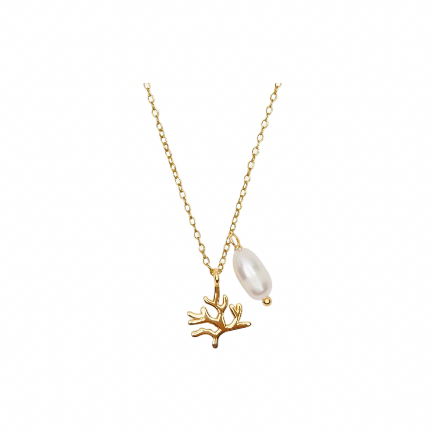 Coral Freshwater Pearl Necklace