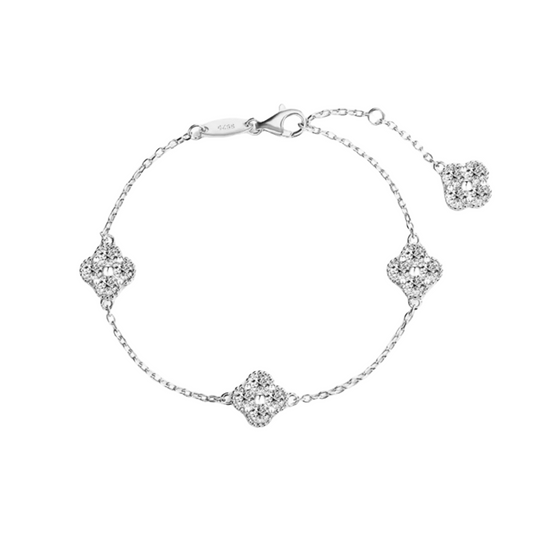Flower Clover Moissanite Bracelet