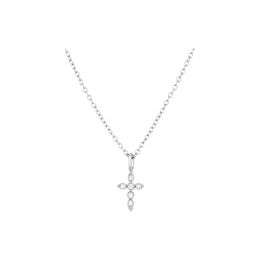 Zircon Cross Chain Necklace