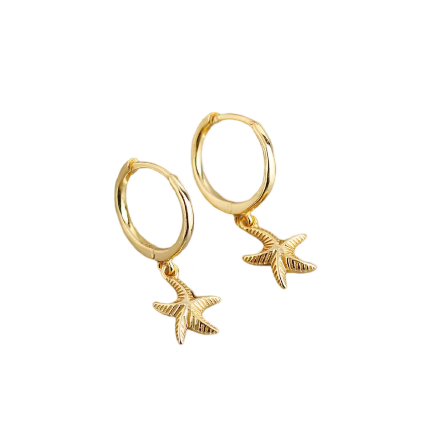 Starfish Huggie Hoop Earrings