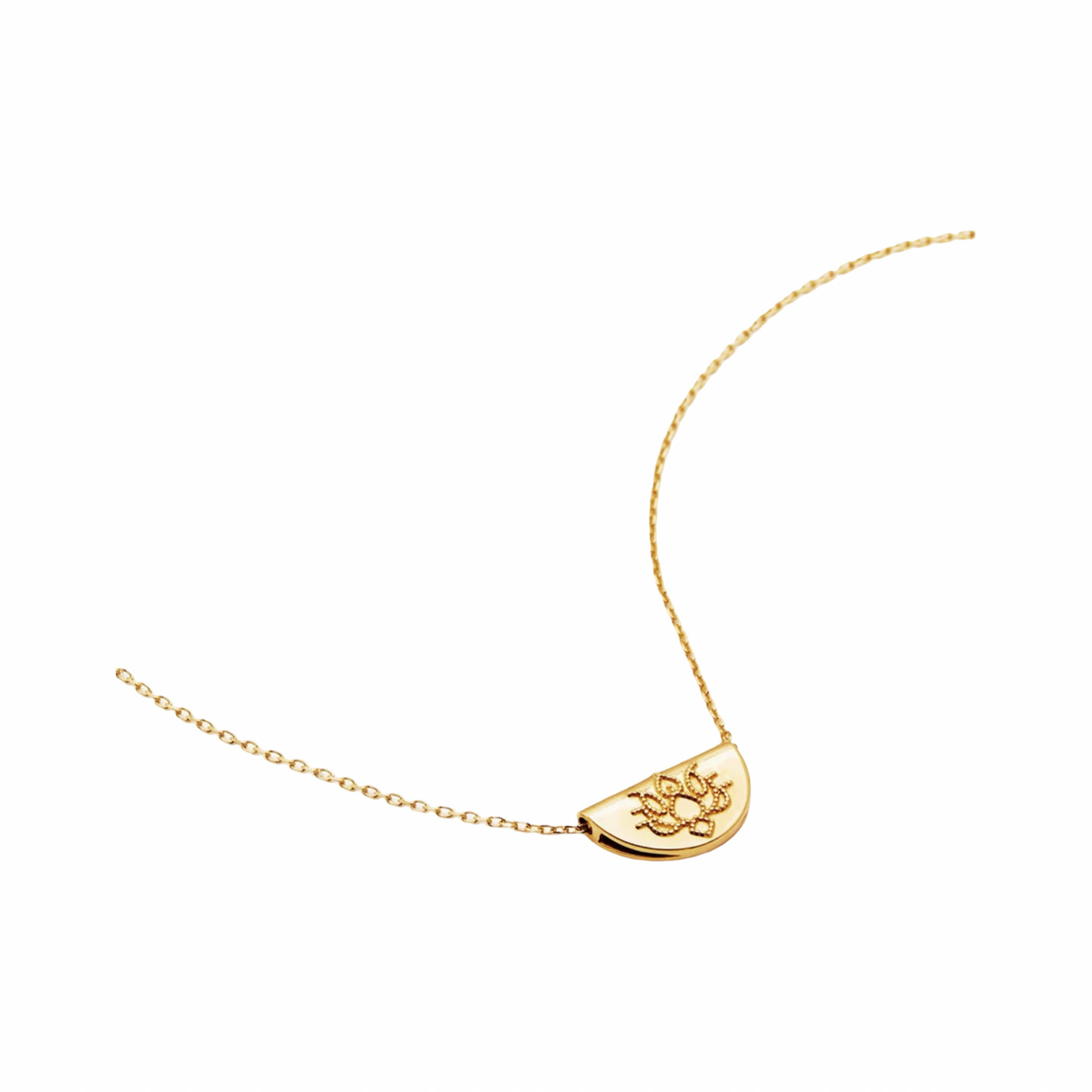 Lotus Half Moon Necklace