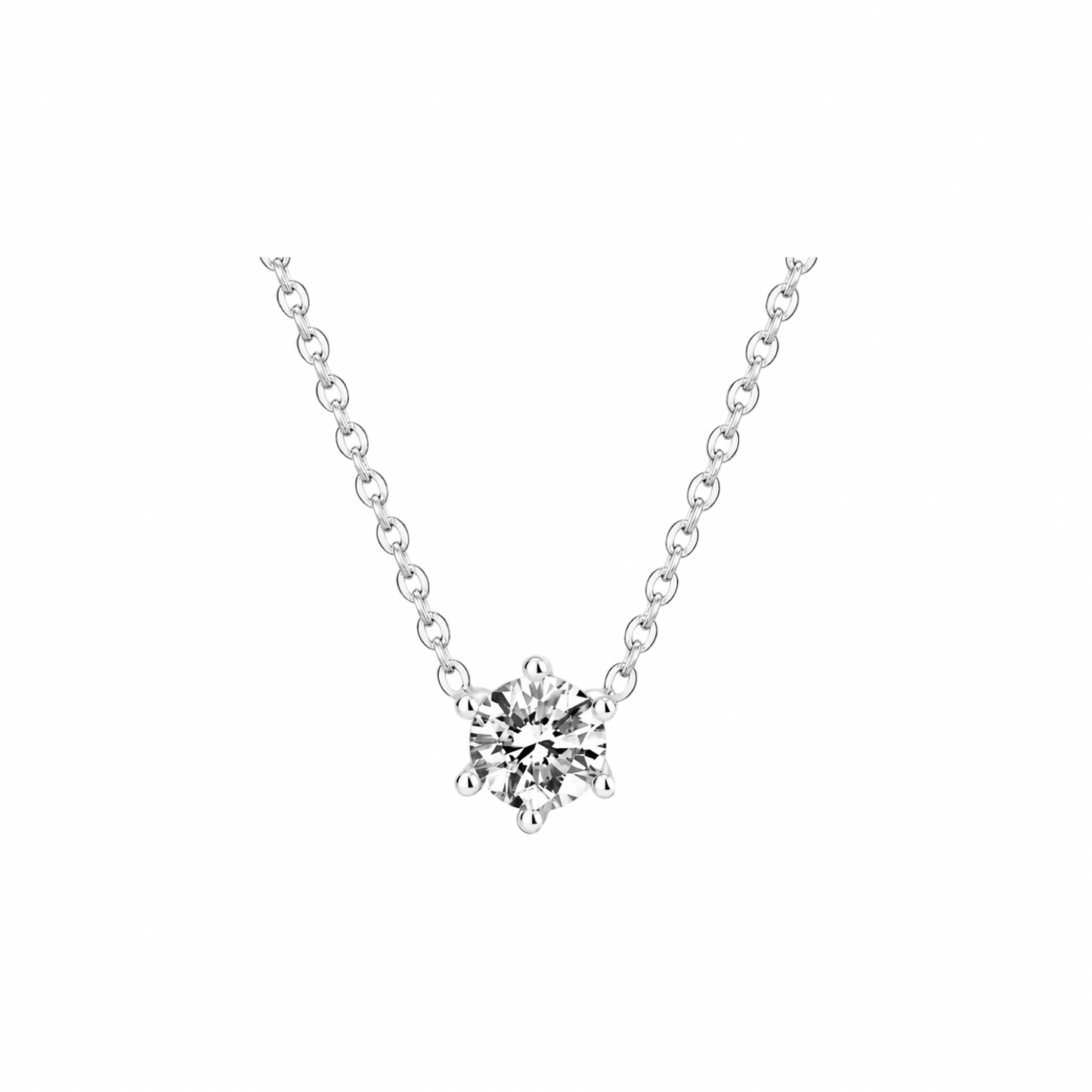 Round Cubic Zirconia Pendant Necklace