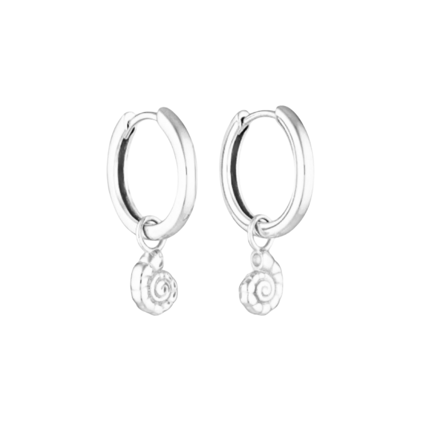 Seashell Pendant Hoop Earrings