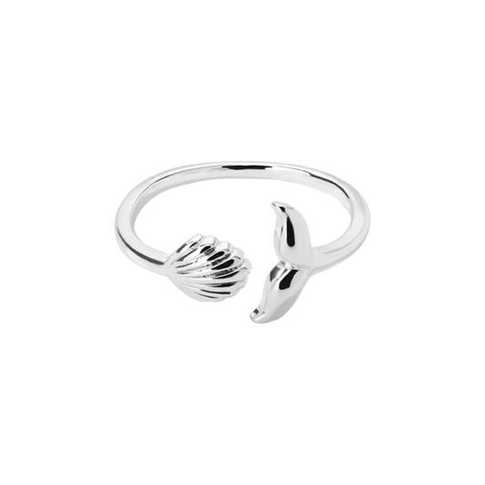 Whale Tail Shell Adjustable Ring