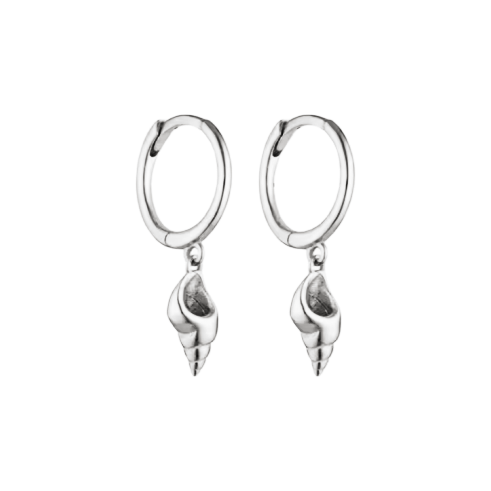 Ocean Shell Pendant Hoop Huggie Earrings